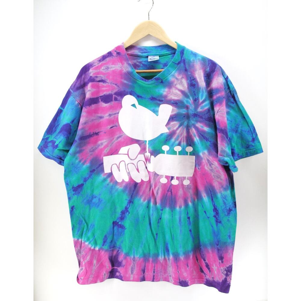 Vintage‎ Woodstock Tie Dye Shirt XL 90s single stitch USA